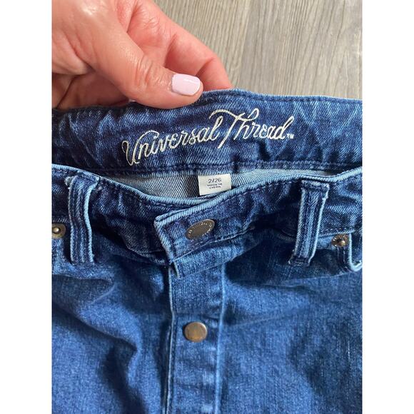 Universal Thread Women's Blue Button Down Pencil Denim Skirt Size 2/26 - Picture 6 of 7